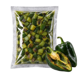 Flamed Poblano Pepper – flame-grilled frozen vegetable supplied by Bonnatur