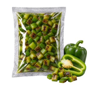 Flamed Green Pepper – flame-grilled frozen vegetable supplied by Bonnatur